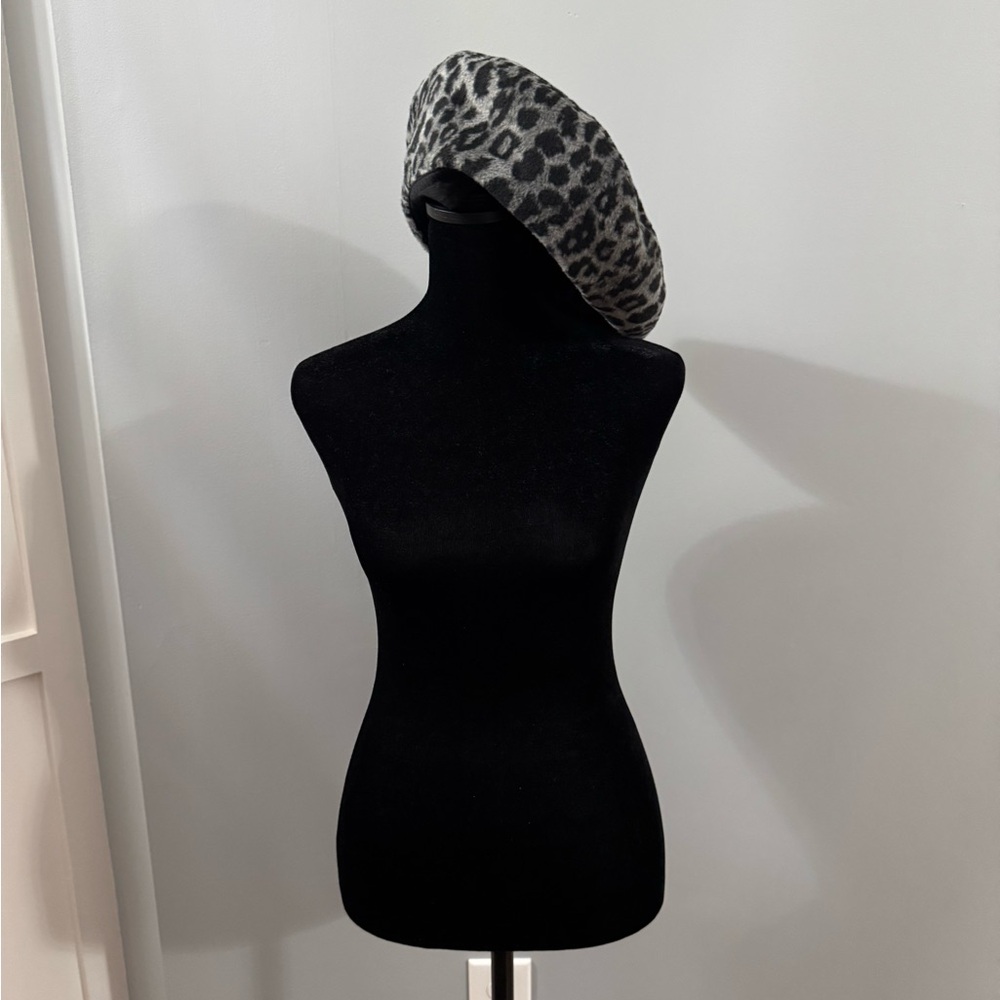Boutique Leopard Print Beret